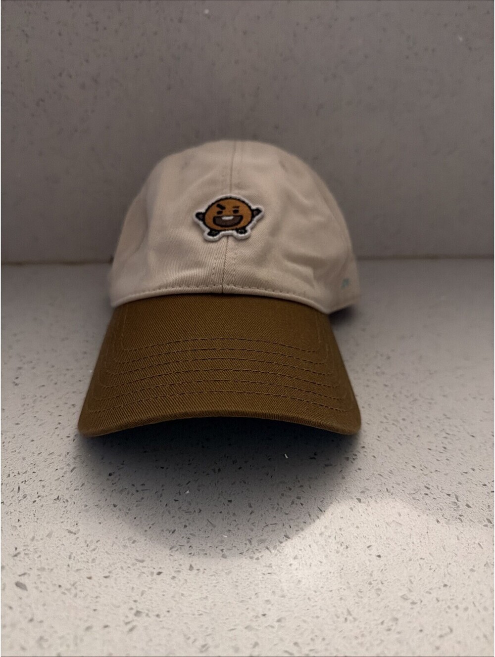 BT21 Shooky Baseball Cap Hat Cream Brown Two Tone Embroidered BTS K-Pop Merch